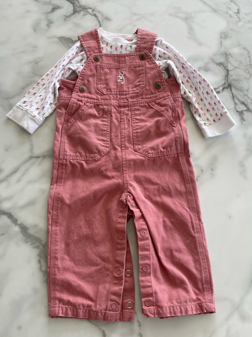 Browning Rose Pink Baby Overalls